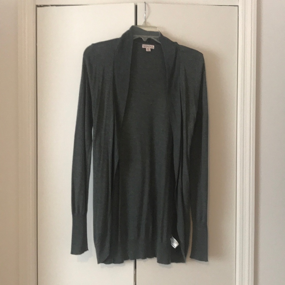 Long gray/grey cardigan